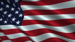 American Flag Flying in the Wind Looping 3D Animation