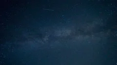 Beautiful starry sky with milky way on the background meteor shower. Time laps 
