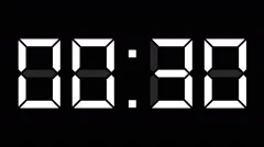 digital clock full 24h time-lapse - white on black