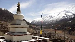 Panoramic view from buddhist stupa on Himalayas