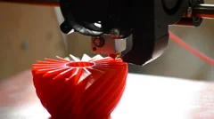3D printer prints the figure close-up