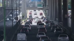 Mexico City CDMX shot of Periferico bussy street traffic in urban highway