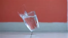 Drinking glass hitting the ground