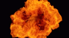 High Speed Fire ball explosion towards to camera, cross frame ahead transition