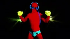 disco man sexy party music muscular torso spandex