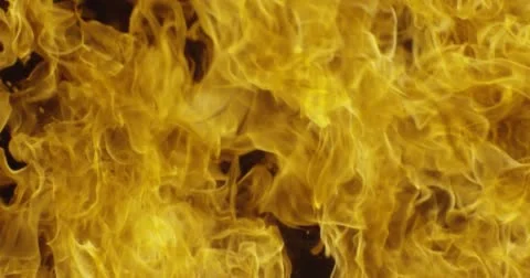 06_GoldFire_BurningOnBlack4 Video stock 52917663