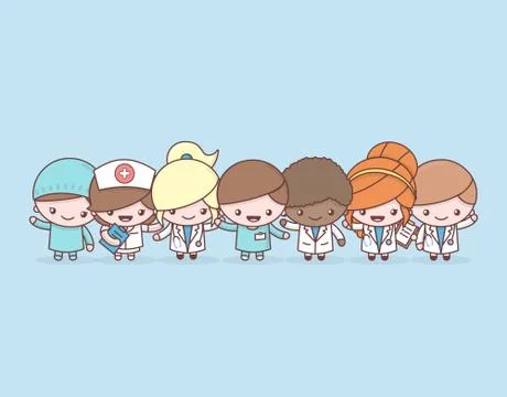 07-cute-characters-doctors-teame-(expand)-01 Stock Illustration
