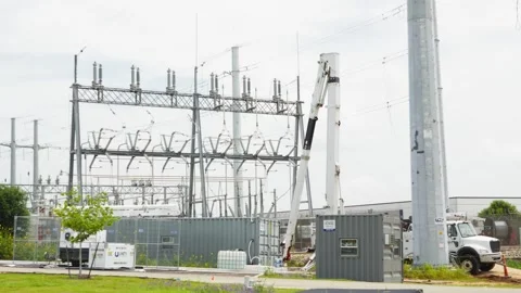 07-June-2026 Georgetown, TX - Electrical power substation Stock Footage 336619629