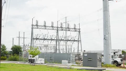 07-June-2026 Georgetown, TX - Electrical power substation Stock Footage 336619772