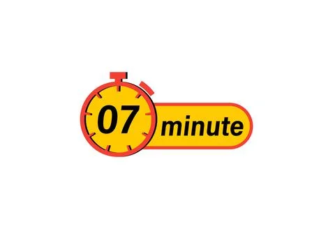 07 minute timer Clock, Timer icon, countdown icon. Time measure. Chronomete.. Stockillustratie