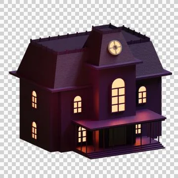 07 Spooky House 3D Render Element Illustrazione stock