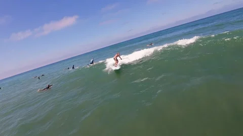 070626 Encinitas Surfer - 38 - sup left cruise 4k Vidéo 338370973