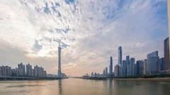 Timelapse city Guangzhou tower