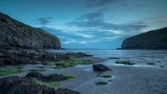 Wales Sunset Tide Beach Coast Landscape Nature Timelapse