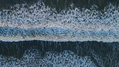 Overhead Aerial Drone Footage Of Serene Ocean Waves