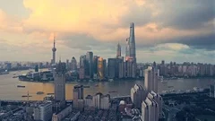 Shanghai Lujiazui business district panorama