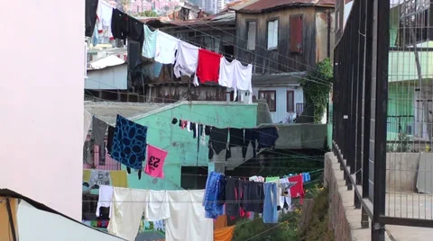 0725  Hanging clothes Stock Footage 36504721
