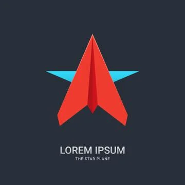 0728Logo A Star Plane Up Stock Illustration
