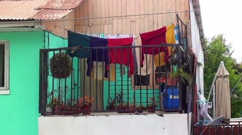 0729 Hanging clothes Stock Footage 36513808