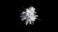 Cg animation of white powder explosion on black background