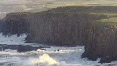 Cliffs Battered by Atlantic Storm Cinematic Causeway Coast Northern Ireland
