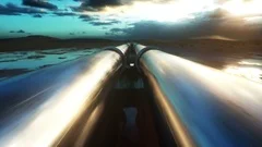 Pipeline transportation oil, natural gas or water in metal pipe. Oil concept.