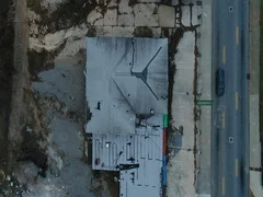 Aerial tracking of run-down buildings east side Atlanta, GA