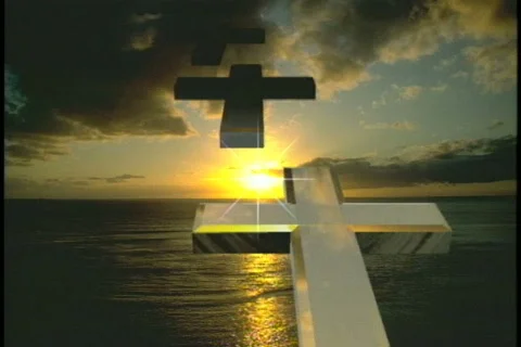 0740 crosses into the sky background Stock Footage 840674