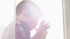 kid drinking water, thirsty child, pure water for child health care, sunlight in