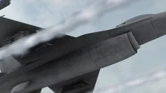 American fighter F16 firing missiles when flying