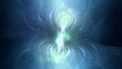 Ethereal Blue Lotus-Like Light Slowly Unfolding and Expanding