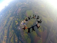 Skydiving acrobatics 4K video