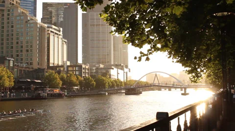077 city river kayak Stock Footage 34192099