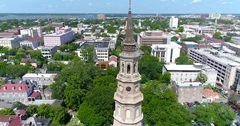 Drone Aerial Charleston South Carolina Saint Philip's Episcopal Church