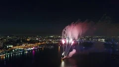 Fireworks over the Delaware River Philadelphia Pennsylvania