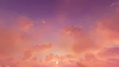 Fantasy Dusk Sunset  Fiery Pink  Red Clouds Time Lapse - Seamless Loop