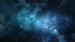 Flight through deep space nebula