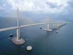 Skyway Bridge Tampa Florida Aerial Drone Video