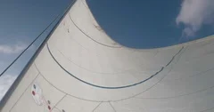 Sailing regatta. The wind blows the staysail.