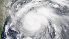 Hurricane Harvey hours before making landfall in Texas on August 25th, 2017.