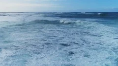 Aerial Slow Motion Of Beautiful Sea Waves Against Sky