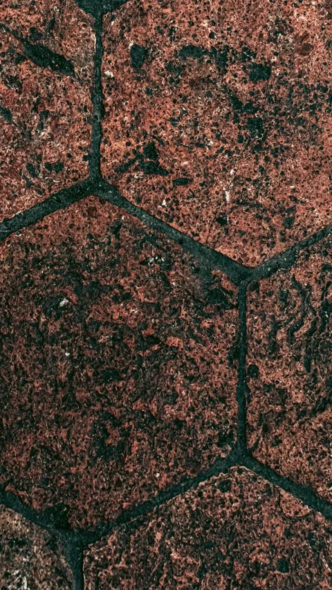 079_Hexagonal stone texture pattern background.mp4 Stock Footage 345817648