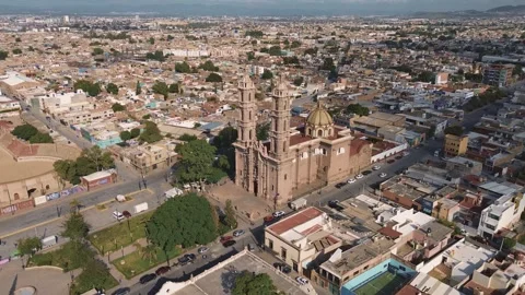 08 16 24 San luis potosiAerial view of the Parroquia Basilica Santuario Stock Footage 282046788