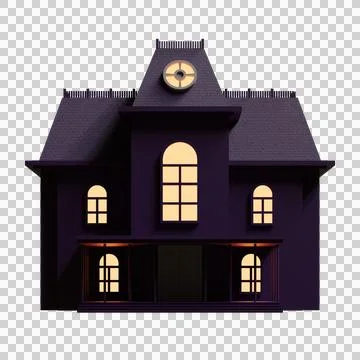 08 Spooky House 3D Render Element Illustrazione stock