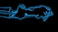 08 - Vertical HD sexy dancer silhouette - cyan neon on black HD Footage