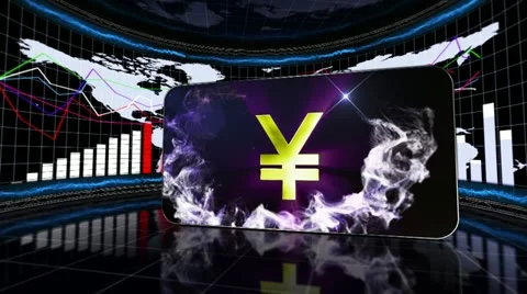 08 yen blue grid Stock Footage