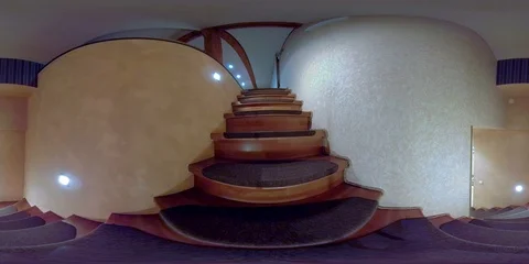 080 4K 360 VR immersive video of The view of the stairs going up in a house i Vidéo 90986319