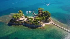 4K (UHD)  Aerial view of Cameo Island in Zakynthos (Zante) island, in Greece