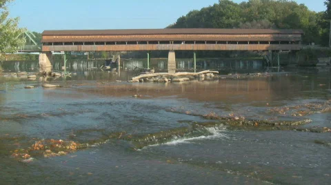 0804-A04 - Covered Bridge - MOS Stock Footage 266663