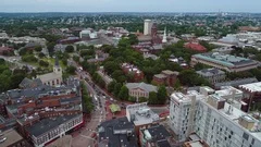 Aerial drone shot Harvard University Massachusetts USA